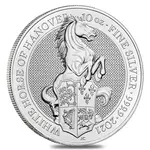 2021 Great Britain 10 oz Silver Queen's Beasts White Horse of Hanover Coin .9999 Fine BU In Cap