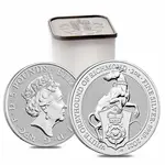 2021 Great Britain 2 oz Silver Queen's Beasts White Greyhound of Richmond Coin .9999 Fine BU