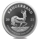 2021 South Africa 2 oz Proof Silver Krugerrand .999 Fine (w/Box & COA)