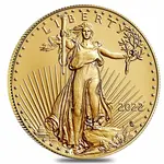 2022 1/10 oz Gold American Eagle $5 Coin BU