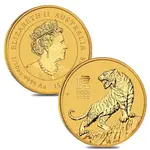 2022 1/10 oz Gold Lunar Year of The Tiger BU Australia Perth Mint In Cap