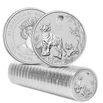 2022 1/2 oz Silver Lunar Year of The Tiger BU Australian Perth Mint In Cap