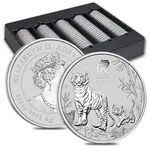 2022 1/2 oz Silver Lunar Year of The Tiger BU Australian Perth Mint In Cap