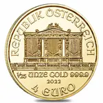 2022 1/25 oz Austrian Gold Philharmonic Coin BU