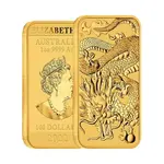 Default 2022 1 oz Gold Australian Dragon Coin Bar $100 BU