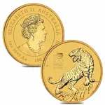 2022 1 oz Gold Lunar Year of The Tiger BU Australia Perth Mint In Cap