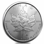 Default 2022 1 oz Platinum Canadian Maple Leaf Coin $50 .9995 Fine BU