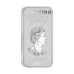 2022 1 oz Silver Australian Dragon Coin Bar $1 BU