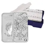 2022 1 oz Silver Australian Dragon Coin Bar $1 BU