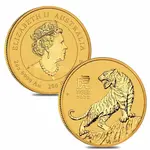 2022 2 oz Gold Lunar Year of The Tiger BU Australia Perth Mint In Cap