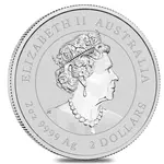 2022 2 oz Silver Lunar Year of The Tiger BU Australian Perth Mint In Cap