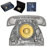 Default 2022 3 oz Silver Alexander Graham Bell Telephone Shaped Coin Barbados .999 Fine (w/Box & COA)