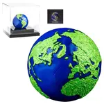 2022 3 oz Silver Blue Marble Green Planet Earth Spherical Coin Barbados .999 Fine (w/Box & COA)
