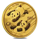Chinese 2022 30 gram Chinese Gold Panda 40th Ann Privy 500 Yuan .999 Fine BU (Sealed)
