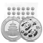 2022 30 gram Chinese Silver Panda 40th Ann Privy 10 Yuan .999 Fine BU