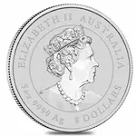 2022 5 oz Silver Lunar Year of The Tiger BU Australian Perth Mint In Cap