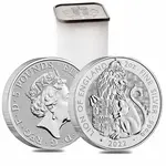 2022 Great Britain 2 oz Silver The Tudor Beasts Lion of England Coin .9999 Fine BU