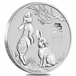 Default 2023 1/2 oz Silver Lunar Year of The Rabbit BU Australian Perth Mint In Cap