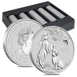 2023 1/2 oz Silver Lunar Year of The Rabbit BU Australian Perth Mint In Cap