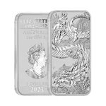 Default 2023 1 oz Silver Australian Dragon Coin Bar $1 BU