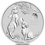 2023 10 Kilo Silver Lunar Year of The Rabbit BU Australian Perth Mint In Cap