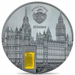 2023 Palau 5 oz Proof Silver Tiffany Art Palace of Westminster Coin