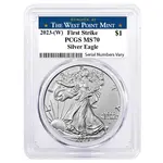 2023 (W) 1 oz Silver American Eagle $1 Coin PCGS MS 70 First Strike (West Point)