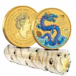 2024 1/10 oz Colorized Gold Lunar Blue Dragon BU Perth Mint