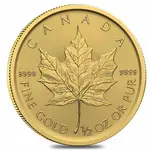 2024 1/2 oz Canadian Gold Maple Leaf $20 Coin BU (Sealed)
