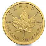 Default 2024 1/4 oz Canadian Gold Maple Leaf $10 Coin BU (Sealed)