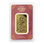 2024 1 oz Asahi Lunar Dragon Gold Bar .9999 Fine