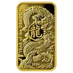 2024 1 oz Asahi Lunar Dragon Gold Bar .9999 Fine