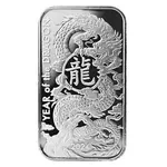 2024 1 oz Asahi Lunar Dragon Silver Bar .999 Fine