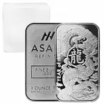 2024 1 oz Asahi Lunar Dragon Silver Bar .999 Fine