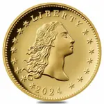 2024 1 oz Flowing Hair Proof Gold Coin 230th Ann. (w/Box & COA)