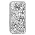 2024 1 oz Silver Australian Dragon Coin Bar $1 BU