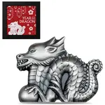 Default 2024 1 oz Silver Lunar Year of The Dragon Shaped Coin Mongolia