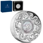 2024 2 oz Double Dragon Mother of Pearl Silver Coin Perth Mint