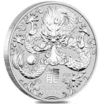 2024 2 oz Silver Lunar Dragon BU Australian Perth Mint