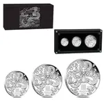 Default 2024 3.5 oz Proof Silver Lunar Dragon 3-Coin Set Perth Mint