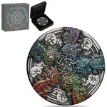 2024 5 oz Dragon and The Five Elements Antiqued Silver Coin Perth Mint