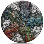 2024 5 oz Dragon and The Five Elements Antiqued Silver Coin Perth Mint