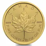 2025 1/2 oz Canadian Gold Maple Leaf $20 Coin BU (Sealed)