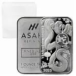 2025 1 oz Asahi Lunar Snake Silver Bar .999 Fine