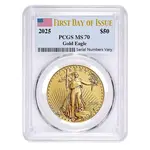 2025 1 oz Gold American Eagle PCGS MS 70 FDOI