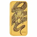 2025 1 oz Gold Australian Dragon Rectangular Coin Bar $100 BU