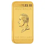 2025 1 oz Gold Australian Dragon Rectangular Coin Bar $100 BU