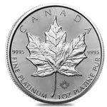 Default 2025 1 oz Platinum Canadian Maple Leaf $50 Coin BU