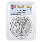 Default 2025 1 oz Silver American Eagle PCGS MS 69 FS (Flag)