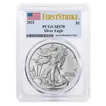 Default 2025 1 oz Silver American Eagle PCGS MS 70 FS (Flag)